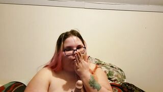 Kitten practices giving head and deepthroating!!