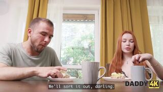 DADDY4K. Stepfather screws a beauty on a bench