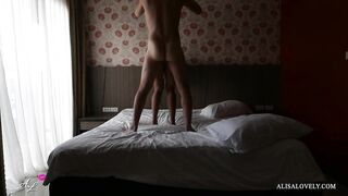 Amateur Couple Bang Sensually in Hotel Room and Film Sex on Clip