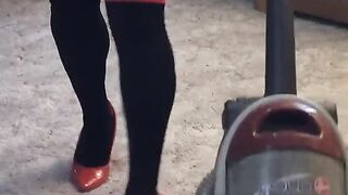 Vacuuming High Heels Fetish - ALHANA WINTER - Old Shoe Lover Video