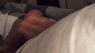 Close up POV handjob from wife in bed while this hottie plays on her smartphone