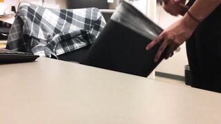 jerking off in the office at work