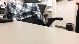 jerking off in the office at work