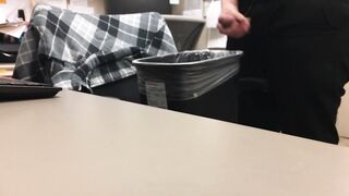 jerking off in the office at work