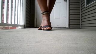 Majesty Feet In Heels Out On Balcony