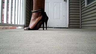 Majesty Feet In Heels Out On Balcony