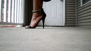 Majesty Feet In Heels Out On Balcony
