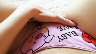 playing with my cunt hair in panties close up