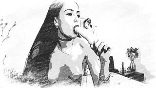 Sexy step sister cought do a deeptrought and fast fuck Animated