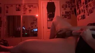 Horny Trans Chap has a priceless wank (quick cum!)