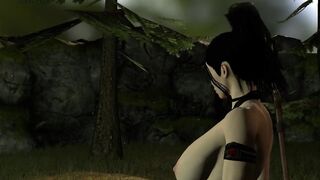 T-girl fucks a angel in the forest.