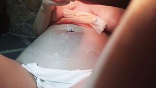 3 months preggo stomach torture with wax