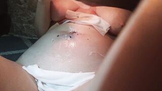 3 months preggo stomach torture with wax