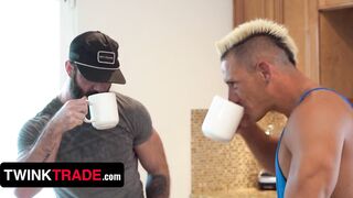 Shocked Stepdads Discover That Their Stepsons Are Not That Innocent Anymore - TwinkTrade Foursome