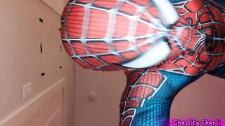 Trans Cosplay Petra Parker Rod Sucking and Fucking Spiderman