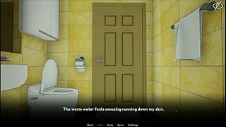 My Femboy Roomate [ HOMO Hentai Game ] Ep.7 CAUGHT masturbating by my ROOMIE in the SHOWER !