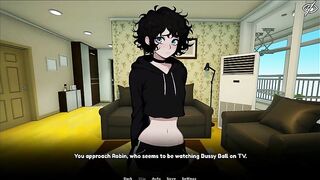 My Femboy Roomate [ HOMO Hentai Game ] Ep.7 CAUGHT masturbating by my ROOMIE in the SHOWER !