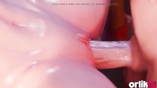 D.va Washroom Group-sex - Shared with two Boys Overwatch 3D Animation