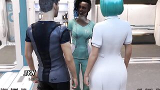 Stranded in Space - Hot Black Vitiligo Beauty and Doctor Starts a Make Out Session