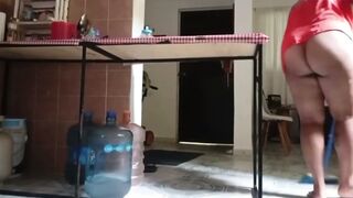 Karmica MILF BBW Fat Mexican in the Kitchen