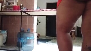 Karmica MILF BBW Fat Mexican in the Kitchen