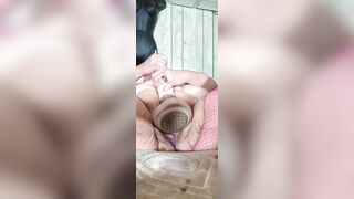 Somethings Fishy as She Squirts in the Tank Squirting a Gallon Wanna Lick It up?