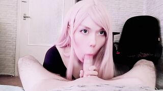 angel teen swallows cum -- amateur blow job-job creampie