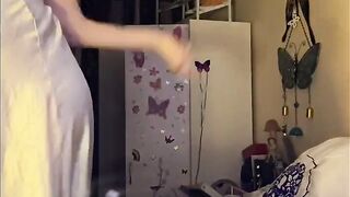 Getting nude having a bong and vibing away