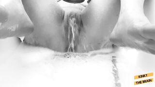 Shower orgasm with Tampon inside