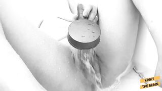 Shower orgasm with Tampon inside