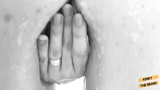 Shower orgasm with Tampon inside