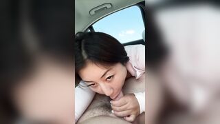 Asian Floozy Fucks White BF in His CAR! Nicole Doshi