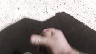 I masturbate in the van, spunk fountain in the street