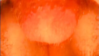 Brunette lays on the floor and gets drilled with a massive white schlong