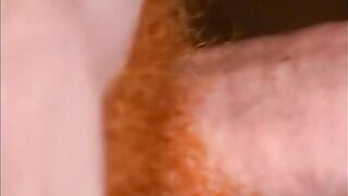 Brunette lays on the floor and gets drilled with a massive white schlong