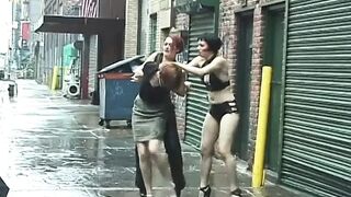 Lustful bitch goddess sweethearts find slut with huge melons while getting nipps clamped - (Movie scene has no audio but music)