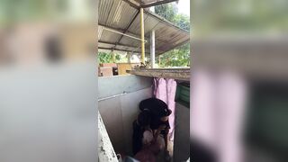 Sexy stepsister calls husband's cousin from the washroom to have sex with her