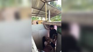 Sexy stepsister calls husband's cousin from the washroom to have sex with her