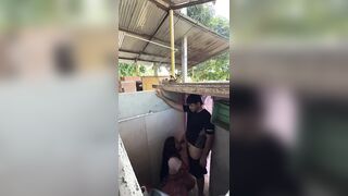 Sexy stepsister calls husband's cousin from the washroom to have sex with her