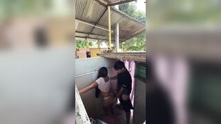 Sexy stepsister calls husband's cousin from the washroom to have sex with her