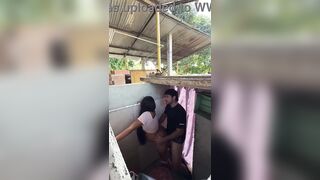 Sexy stepsister calls husband's cousin from the washroom to have sex with her