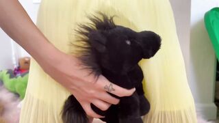 Cute Wench Humps Pillow and Rubs Plushie on Her Vagina