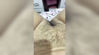 Hot mom massages her massive shaggy cunt