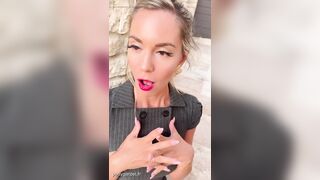Shown for dessert, Polly Gardel, porn actress gets drilled outside and drinks cum