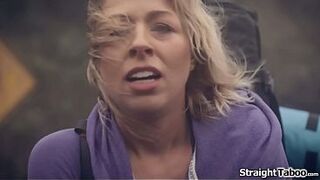 Zoey Monroe got picked up by two lads and they take her to their home.These boys have twat on their minds and she sees no other option then to fuck