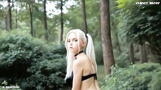 Cute 18 year old slim tiny small melons Eliza can’t believe how hard he made her cum (Trailer ai generated)