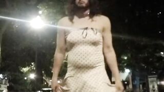 Sissy Flashes Panties in Public