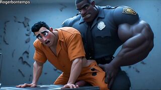 AI generated 3D Interracial Prison Guard Compilation - Cartoon Comics Animation