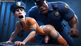 AI generated 3D Interracial Prison Guard Compilation - Cartoon Comics Animation