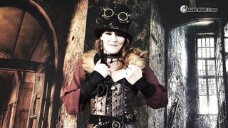 374 Elena Vega as Pirate Beauty in Steampunk Costume in Boat